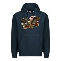 Navy Freedom America Eagle 4th of july Premium Hoodie - HowdyJamesFarm