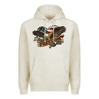 Oatmeal Heather Freedom America Eagle 4th of july Premium Hoodie - HowdyJamesFarm