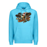 Ocean Blue Freedom America Eagle 4th of july Premium Hoodie - HowdyJamesFarm