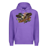 Purple Freedom America Eagle 4th of july Premium Hoodie - HowdyJamesFarm