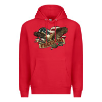 Red Freedom America Eagle 4th of july Premium Hoodie - HowdyJamesFarm