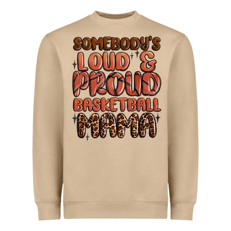 Somebodys Loud And Proud Basketball Mama Heavyweight Sweatshirt by MaliasSmallBusiness | Teevron