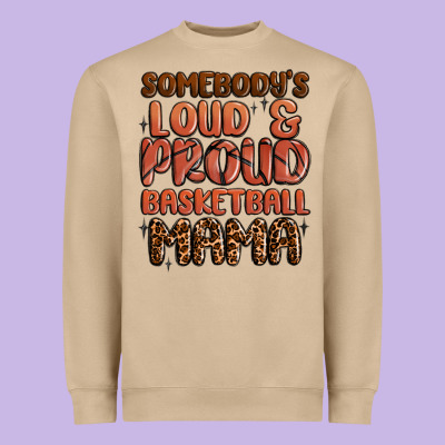 Somebodys Loud And Proud Basketball Mama Heavyweight Sweatshirt Designed By Maliassmallbusiness