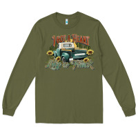 Army Green i got a heart like a truck western sunflower Long Sleeve Tee - NancyCooperArtShop