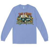 Colony Blue i got a heart like a truck western sunflower Long Sleeve Tee - NancyCooperArtShop