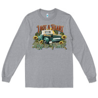 Heather Grey i got a heart like a truck western sunflower Long Sleeve Tee - NancyCooperArtShop