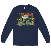 Navy i got a heart like a truck western sunflower Long Sleeve Tee - NancyCooperArtShop
