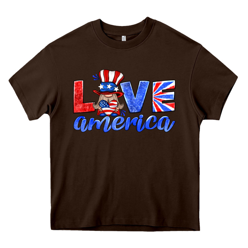 Love America Gnome Heavy Core Tee by HRA Design Shop | Teevron
