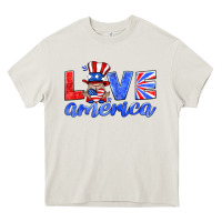 Cream love america gnome Heavy Core Tee - HRA Design Shop