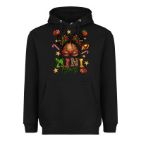 Black mini claus messy bun Heavyweight Hoodie - texasbilliewilder