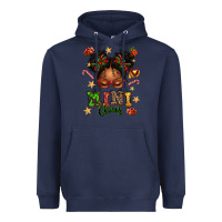 Navy mini claus messy bun Heavyweight Hoodie - texasbilliewilder