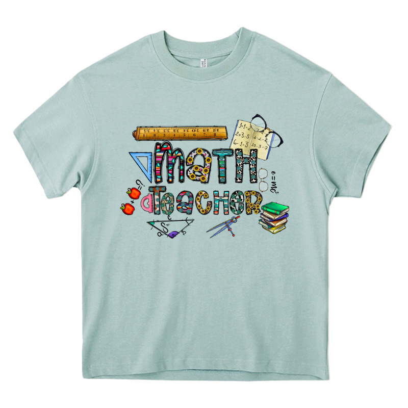Math Teacher Heavy Core Tee by CowhideDigitalArt | Teevron