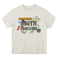 Cream math teacher Heavy Core Tee - CowhideDigitalArt
