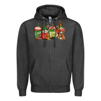 Charcoal Heather christmas gnomes coffee Zipper Hoodie - Jasminsmagicworld