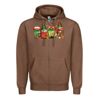 Chestnut christmas gnomes coffee Zipper Hoodie - Jasminsmagicworld