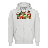 Dove Grey christmas gnomes coffee Zipper Hoodie - Jasminsmagicworld