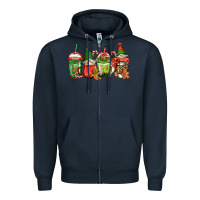 Navy christmas gnomes coffee Zipper Hoodie - Jasminsmagicworld