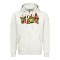 Oatmeal Heather christmas gnomes coffee Zipper Hoodie - Jasminsmagicworld