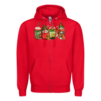 Red christmas gnomes coffee Zipper Hoodie - Jasminsmagicworld