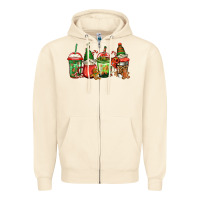 Sandshell christmas gnomes coffee Zipper Hoodie - Jasminsmagicworld