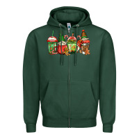 Sports Green christmas gnomes coffee Zipper Hoodie - Jasminsmagicworld