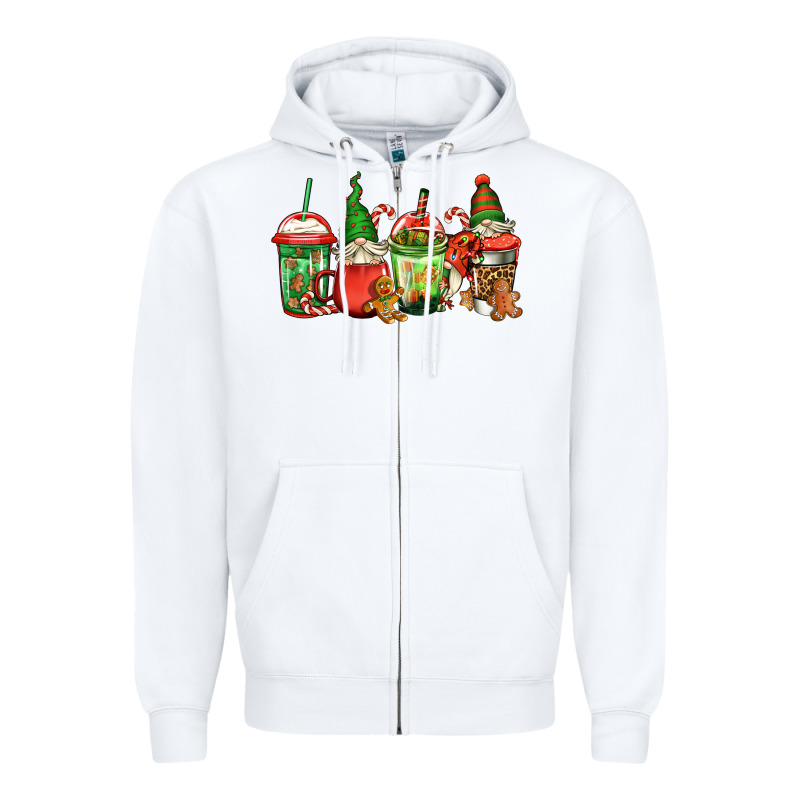 Christmas Gnomes Coffee Zipper Hoodie by Jasminsmagicworld | Teevron