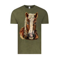 Vintage Olive Belgian Horse Vintage Tee - LillyAllenDesigns