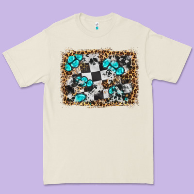 Race Leopard And Gemstone Background Premium Tee Designed By Hra Design Shop