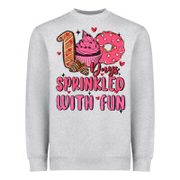 Heather Grey 100 days sprinkled with fun Heavyweight Sweatshirt - MaliasSmallBusiness