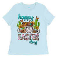 Baby Blue Happy Easter Day Rodeo Ladies Tee - Neo Western