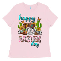 Bubblegum Pink Happy Easter Day Rodeo Ladies Tee - Neo Western