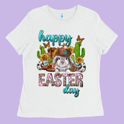 Happy Easter Day Rodeo Ladies Tee Designed By Neo Western