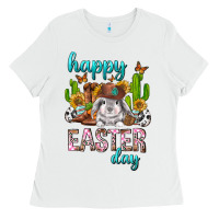 White Happy Easter Day Rodeo Ladies Tee - Neo Western