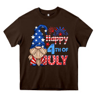Chocolate Brown happy 4th of july gnome Heavy Core Tee - HRA Design Shop