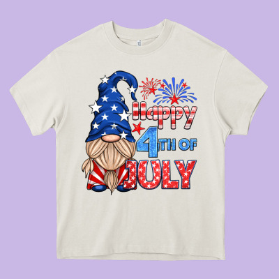 Happy 4th Of July Gnome Heavy Core Tee Designed By Hra Design Shop