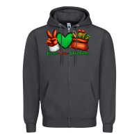 Smoke peace love Christmas Santa Claus hand Zipper Hoodie - Jasminsmagicworld