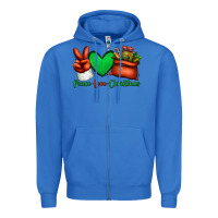 True Royal peace love Christmas Santa Claus hand Zipper Hoodie - Jasminsmagicworld