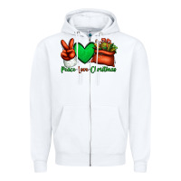 White peace love Christmas Santa Claus hand Zipper Hoodie - Jasminsmagicworld