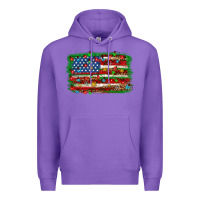 Purple Christmas American flag 4th of july Premium Hoodie - HowdyJamesFarm