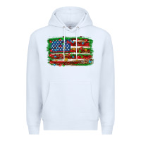 White Christmas American flag 4th of july Premium Hoodie - HowdyJamesFarm