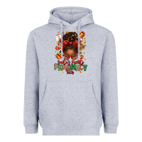 Heather Grey santas favorite pharmacy tech afro messy bun Heavyweight Hoodie - texasbilliewilder