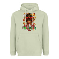 Matcha santas favorite pharmacy tech afro messy bun Heavyweight Hoodie - texasbilliewilder