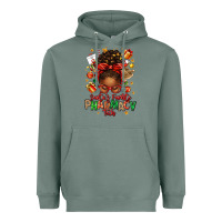 Sage santas favorite pharmacy tech afro messy bun Heavyweight Hoodie - texasbilliewilder