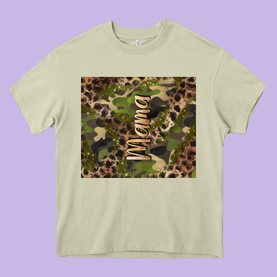 Camouflage Mama Heavy Core Tee Designed By Barkaloodesign