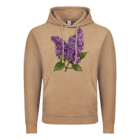 Vintage Coffee Purple Lilac Flower Illustrations Vintage Hoodie - LillyAllenDesigns