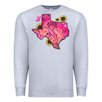 Heather Grey Texas map Cancer Premium Sweatshirt - HowdyJamesFarm