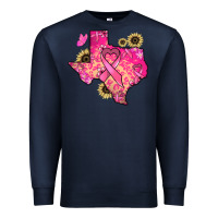 Navy Texas map Cancer Premium Sweatshirt - HowdyJamesFarm