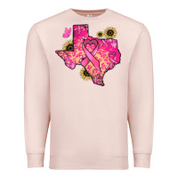 Pale Pink Texas map Cancer Premium Sweatshirt - HowdyJamesFarm