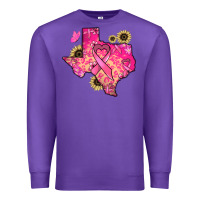 Purple Texas map Cancer Premium Sweatshirt - HowdyJamesFarm