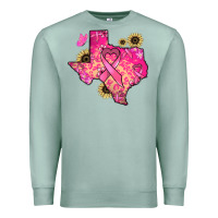 Seafoam Texas map Cancer Premium Sweatshirt - HowdyJamesFarm